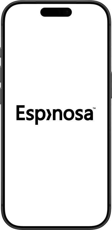 Móvil con el logotipo de Espinosa Consultores